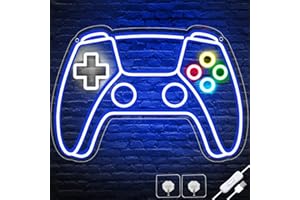 ETHEREAL LOMOER Gamer Neon Sign, Gamepad Shaped LED Neon Sign for Gamer Room Decor, Gaming Neon Sign for Boys Room Decor, Neon Gaming Sign for Gaming Wall Decor, USB Powered Gamer Gifts for Teens, Boys, Kids