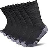 APTYID Men's Moisture Wicking Cushioned Crew Work Boot Socks (4-6 Pairs)