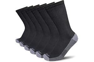 APTYID Men's Moisture Wicking Cushioned Crew Work Boot Socks (4-6 Pairs)