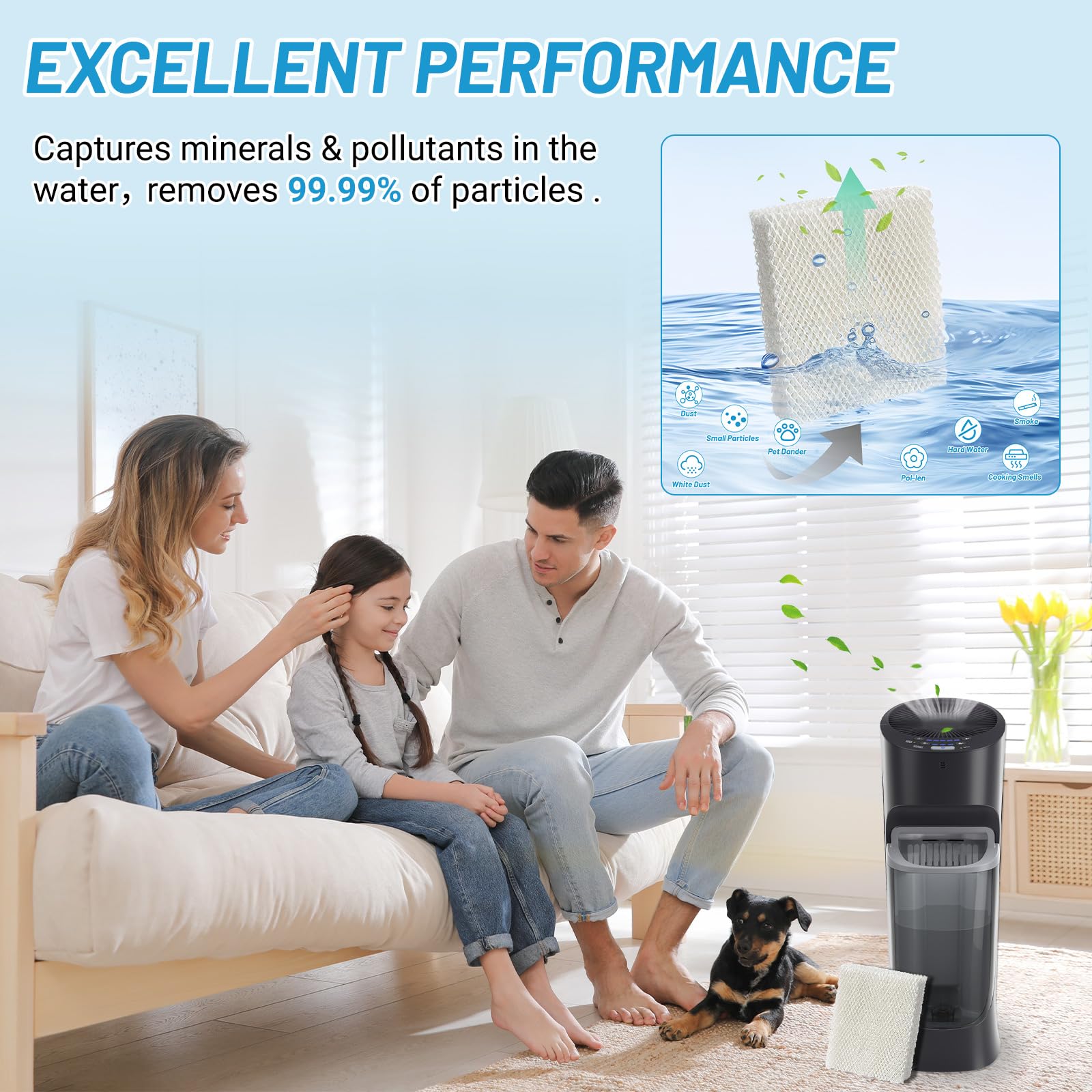Lemige 6 Pack Humidifier Wicking HFT600 Filters T Compatible with Honeywell Tower Humidifier HEV615 HEV620, Compare to part HFT600T HFT600PDQ