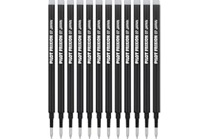 PILOT Pen FriXion Gel Ink Refills for Erasable Pens, Fine Point, Black Ink, 12-Pack