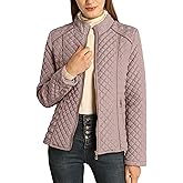 Bellivera Women's Stand Collar Lightweight Quilted Puffer Jacket Padded Zip Coat for Spring and Winter