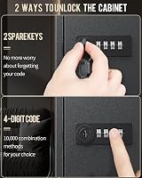 Uniclife 60 Key Cabinet with Combination Lock and Adjustable Racks Black view 5