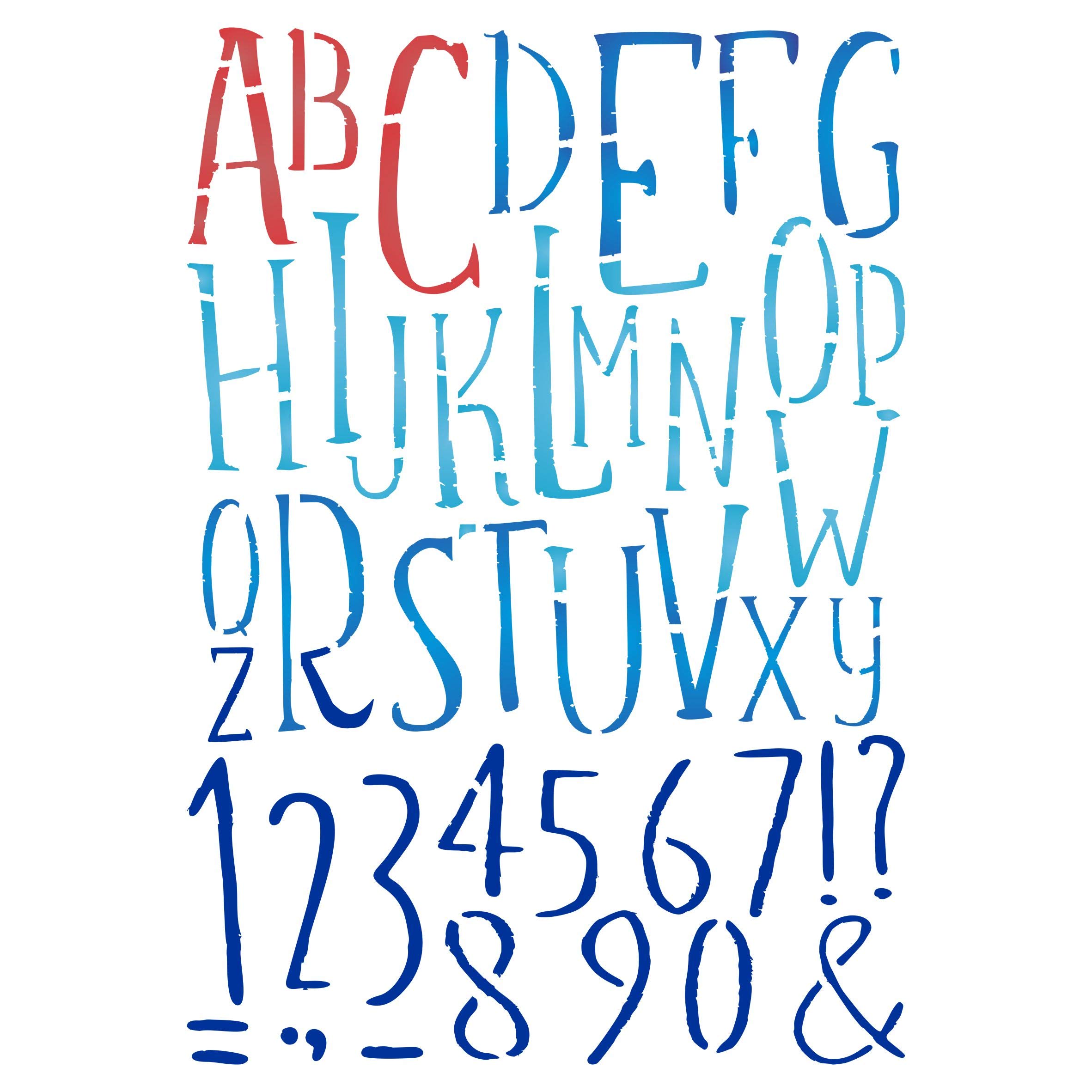 Grunge Letters Layering Stencil, 11.43 x 16.51 cm - Stencil Company Original Alphabet Stencil Mask use to Add Texture, Design and Accents to Mixed Media Backgrounds