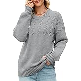 Women's Oversized Fall Winter Sweaters 2025 Chunky Cable Knit Casual Long Sleeve Crewneck Pullover Tops Winter Clothes