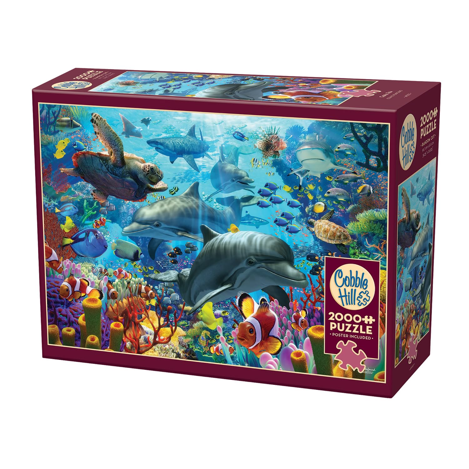 Cobble Hill 2000 Piece Puzzle - Coral Sea - Sample Poster Included