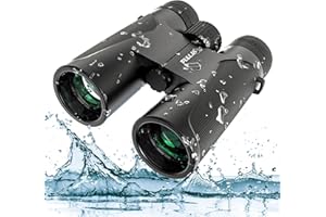 FULLJA 12×42 HD Bird Watching Binoculars for Adults - Small Waterproof Lightweight Binoculars with Low Light Vision, Easy Focus Binocular for Hunting, Hiking, Travel, Outdoor Sports, Best Gift for Woman