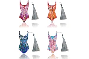 Singer Diamond Painting Bookmarks, 4 PCS Tour Concert Outfit Inspired Diamond Art Bookmark, Sparkles Bodysuit Leotard Touring
