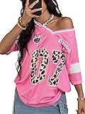 SOLY HUX Women's Y2k Leopard Number Graphic