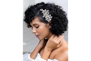 SWEETV Rhinestone Wedding Hair Comb Crystal Hair Pieces Bridal Side Combs Elegant Bride Hair Accessories Wedding Hair Clip for Women Girls Bridesmaid