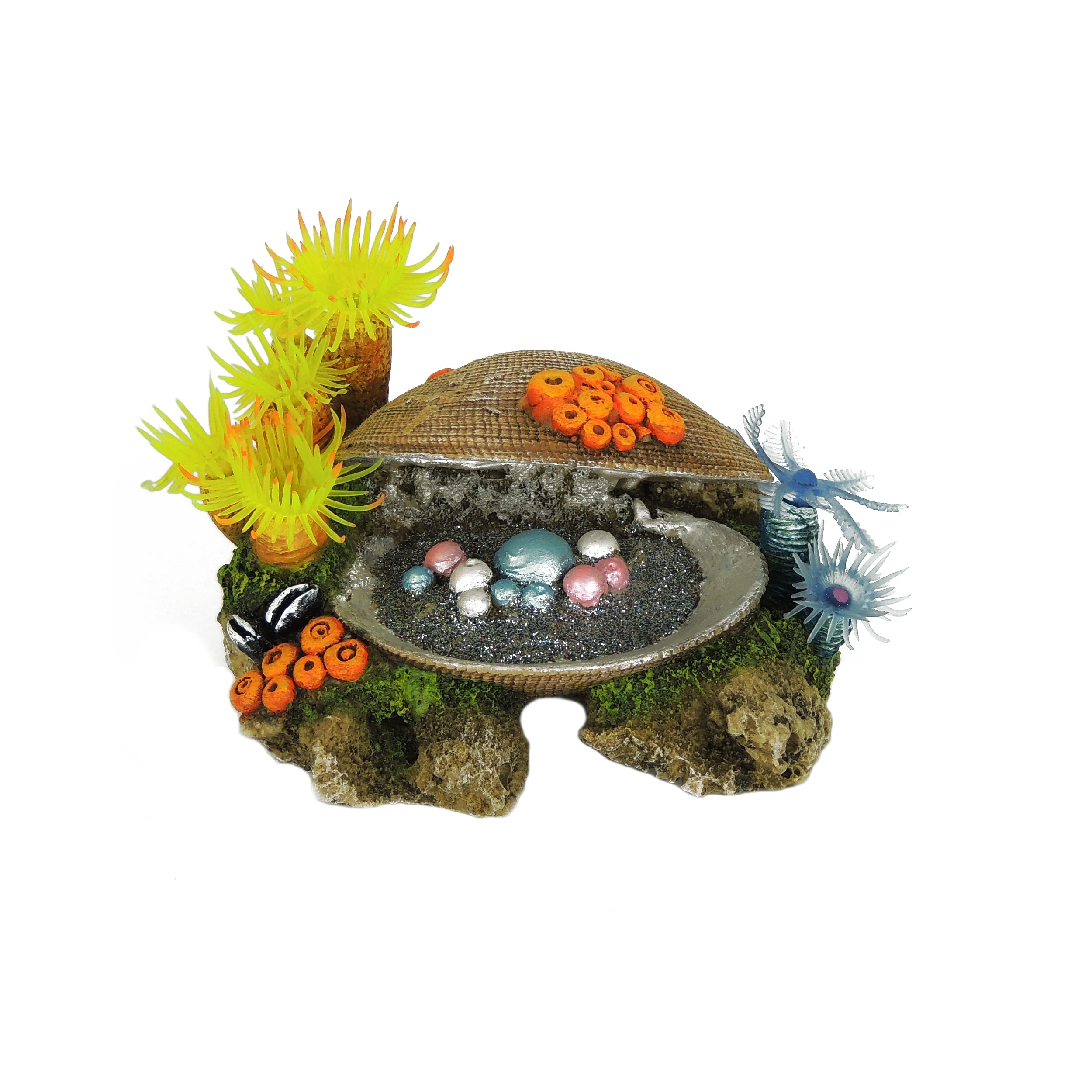 CLASSIC Clam with Plants Aqaurium Ornament 130mm