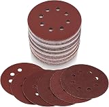 Yibaijia 15 Pcs 125mm 180 Grit Sanding Discs Hook & Loop 8 Holes for Orbital view 4
