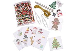 ArtCreativity Christmas Fuse Beads Kit – Fun Christmas Craft for Kids with 3000 Melty Beads, 10 Fuse Bead Patterns, Pegboard, Tweezers, Ironing Paper, Gift Tags & Gold Strings Holiday Set