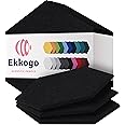 Ekkogo Acoustic Panels 12-Pack Soundproof Wall Panels 14"X12.1"X0.4" Sound Panels High Density Sound Dampening Panels - [Deep Black Hexagon]