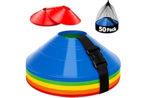 MMOUTLETS 75/50/25 Pack, Pro-Grade Soccer Training Cones Set, Durable Agility Soccer Cones with Carry Bag & Strap Holder Ideal for Sports Training, Football, Soccer, Basketball- Trusted by Coaches & Athletes
