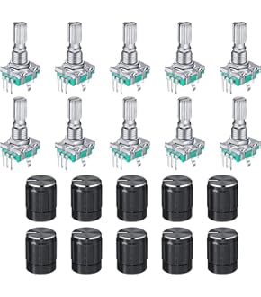 HOHOVYVY EC11 Drehgeber 10er Set - 360-Grad Rotary Encoder Mit 5-Pin Anschluss Für Elektronikprojekte