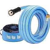 Kohree 25FT Upgraded RV Water Hose, 5/8" Premium Drinking Water Hose for Camper, Leak Free, No Kink, Flexible Garden Hose 25
