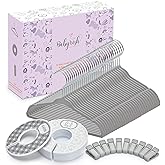 Babyrish Velvet Baby Hangers with 10x Clips and 8X Dividers (30 Pack) | 11” Ultra-Slim Baby Clothes Hangers | Non-Slip Felt | Space-Saving Nursery & Infant Closet Organizer | Gray