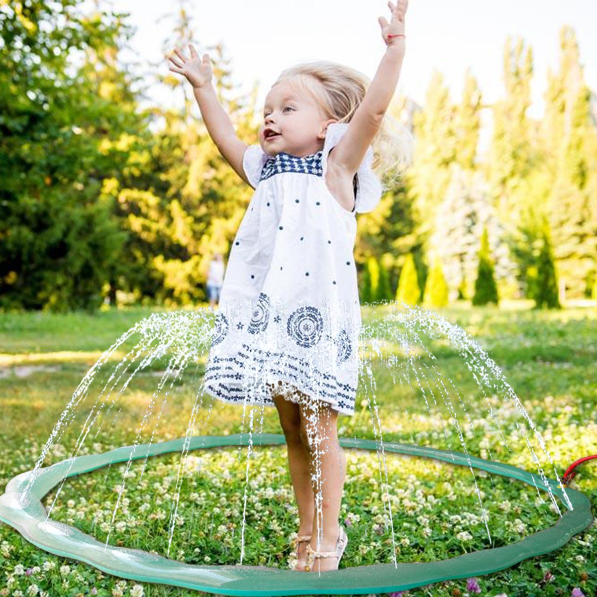 Redstore Sprinkle & Spray Play Ring Toy Splash Sprinkler Summer Inflatable Outdoor Water Sprinkler Lawn Party Beach Pool for Infants Toddlers & Kids