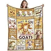 REETOOK Goats Blanket Gift for Women, Girls, Blanket for Goat Lovers, Goat Gifts for Birthday, Just A Girl Who Loves, Flannel Blanket for Couch or Bed, for Christmas Thanksgiving Day 50x60