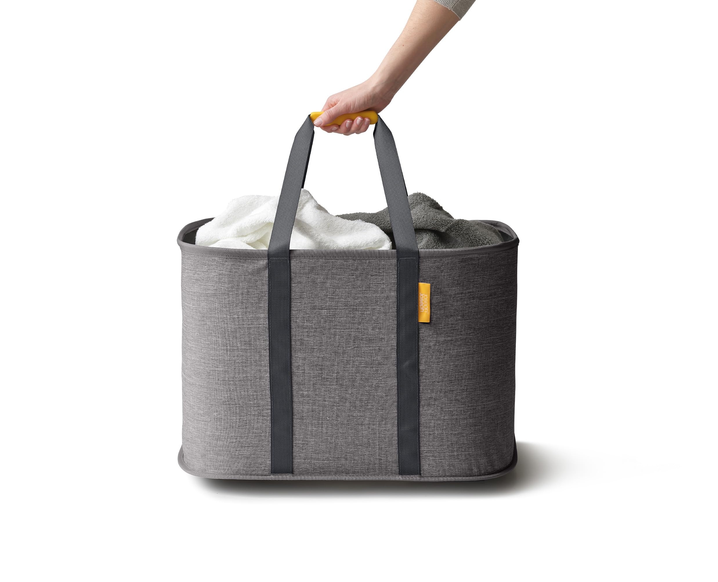 Joseph Joseph Hold-All Max Collapsible 55L/14.5 Gallon Washing Laundry Basket Bag, Durable Fabric, Moisture Resistant, Grey