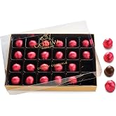 GODIVA Cherry Cordial Dark Chocolate Covered Cherries Gift Box, 24 Pieces | 24 dark chocolate covered cherry cordials in a festive gift box for Christmas gifting and holiday celebrations