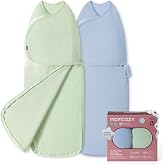 Momcozy Swaddles for Newborns, Quiet Fastener Swaddle for Infant 0-3 Months | 100% Cotton Airflow Knit, Ideal for Hot Sleepers, Reduce Startle Reflex, Baby Registry Essentials, 2-Pack, Sea Mist