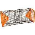 Protoco 9 x 9 x 24 Inch Crawfish and Shrimp Trap, Freshwater & Saltwater Cage Style Fishing Trap for Crawfish, Crayfish, Crawdads, Shrimp - Black / Orange