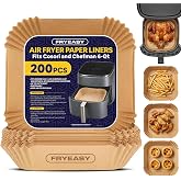 Air Fryer Liners for Cosori And Chefman 6QT: 200 PCS Air Fryer Liners Disposable, Square Airfryer Paper Parchment Sheets, Acc
