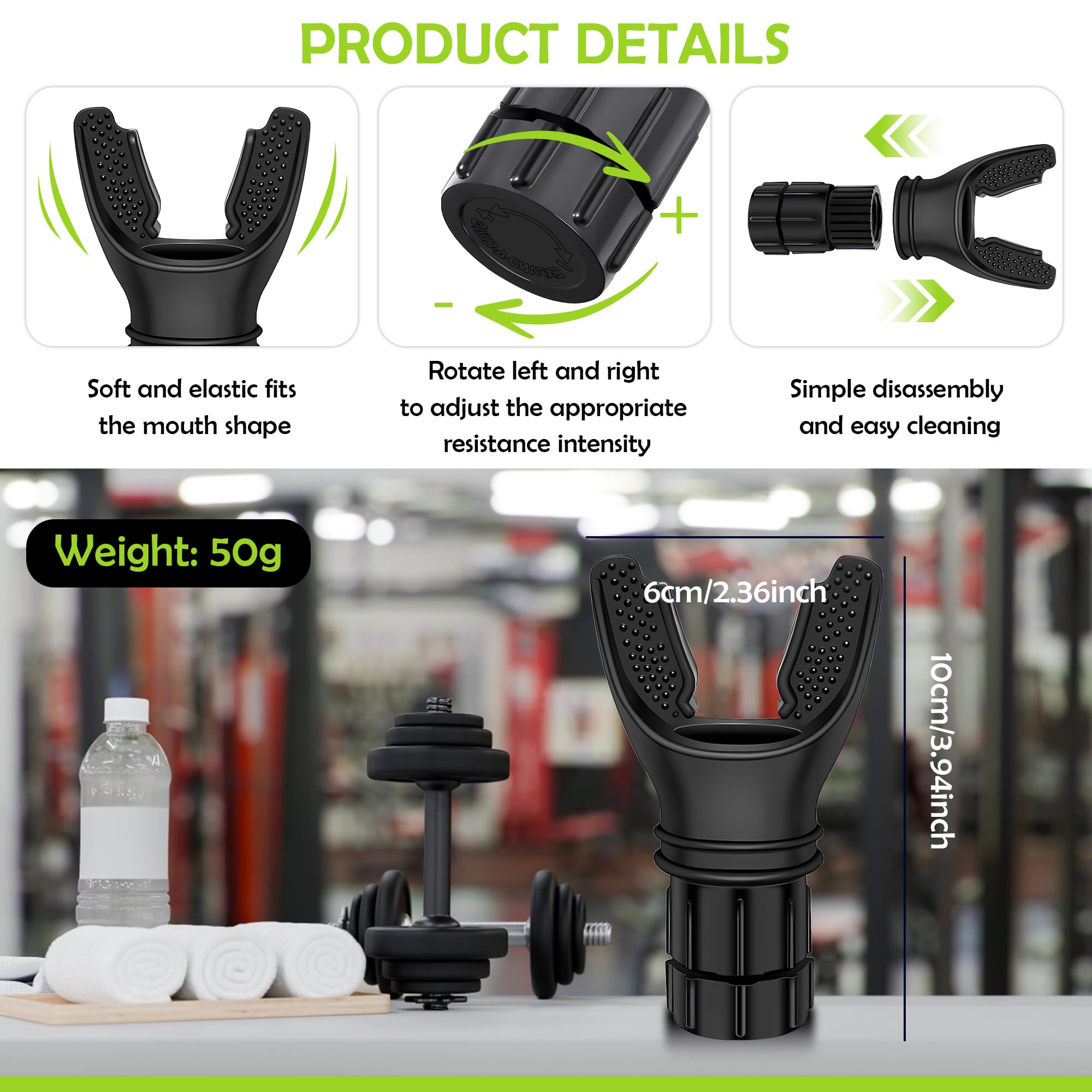 Hiyniaz Portable Muscle Trainer, Exercise Trainer with Resistance Adjustable, Exercise Device with Variable Settings, Easy to Clean and Use, Present for Exerciser(Black)