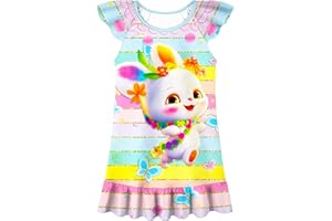 LQSZ Girls Nightgown Night Dress Flutter Sleeve Sleepwear 3-10 Years Pajamas Nightgowns for Little Girls