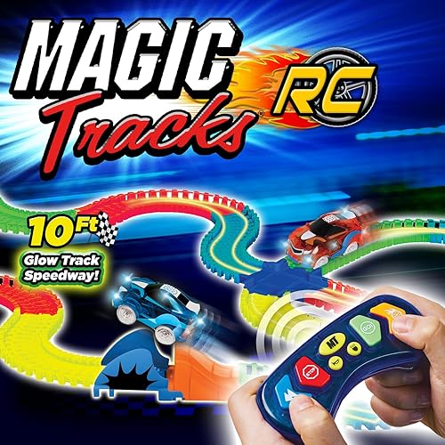 Ontel Magic Tracks RC Remote Control Turbo Race Cars 10 ft of