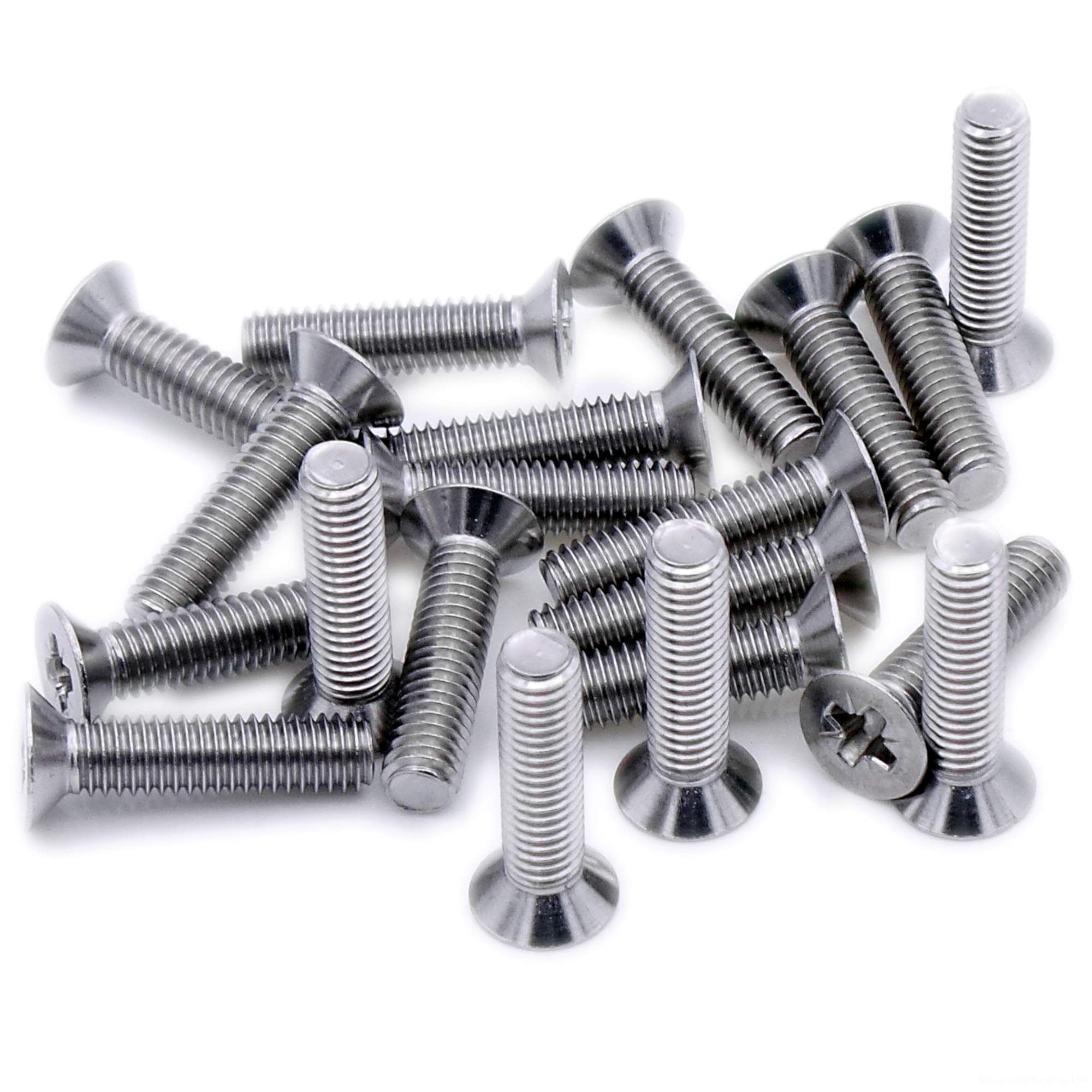 M5 (5mm x 6mm) Pozi Countersunk Machine Screw (Bolt) - Stainless Steel (A2) (Pack of 20)