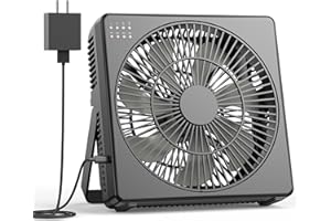 GRANDFAST Small Table Fan - 8 inch Desk Fan with 4 Speed, Strong Airflow, Energy Efficient Desktop Fan, 8H Timer & Compact Design Box Fan for Bedroom Kitchen Home Office Dorm Room Travel