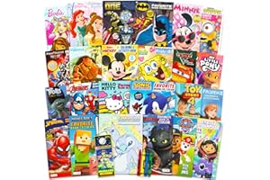 Disney 24 Bulk Coloring Books for Kids Ages 4-8 - Assorted 24 Licensed Coloring Activity Books for Boys, Girls | Bundle with Full-Size Pages, Crayons, Stickers, Games, Puzzles, More (No Duplicates)