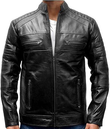lambskin café racer jacket