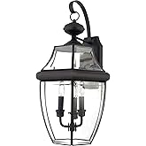 Quoizel Newbury 23" Outdoor Wall Lantern, 3-Light Medici Bronze with Clear Beveled Glass, French Country Style, ETL Wet Locat