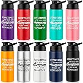 Hoolerry 10 Pcs Thank You Appreciation Gifts for Graduation Aluminum Water Bottles Bulk with Snap Lids Lightweight Leak Proof Sports Travel Water Bottle for Gym Camping Hiking(20 Oz,Multicolor)