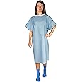 3 Pack - Blue Hospital Gown with Back Tie/Hospital Patient Gown with Ties - One Size Fits All (Blue)