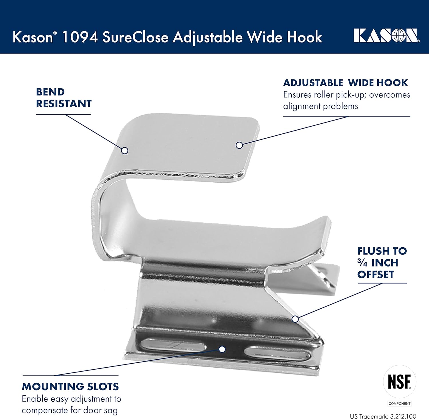 Exposed Mounting Kason 1094 Sureclose Hydraulic Door Closer Door Closers Commercial Door Hardware