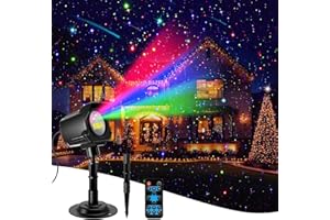YIVSEN Christmas Projector Lights Outdoor, Thick Metal Housing Laser Light Projector, RGB 3 Colors Christmas Decorations Twinkles Moving Light Show, Holiday Projector for House/Garden/Party/Wedding