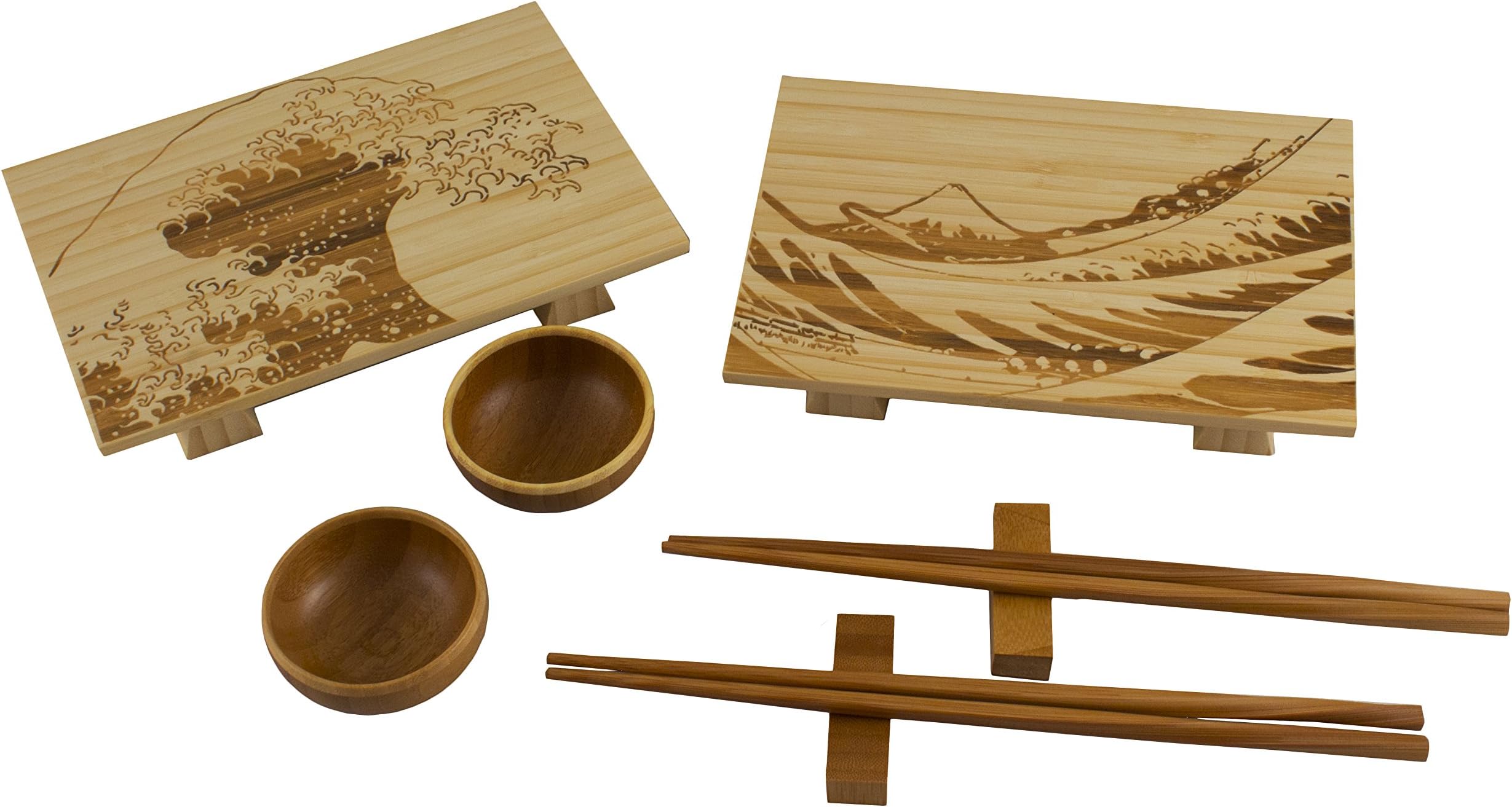 Totally Bamboo Wave Sushi Set, Light