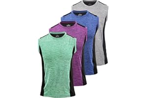 Vislivin Men's 4 Pack Tank Tops Sleeveless Workout Quick Dry Shirts Gym Muscle Shirts Athletic Bodybuilding Tee