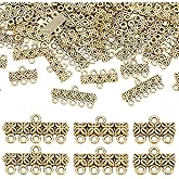 PH PandaHall 90PCS Layering Clasps, 3 Styles Chandelier Components Links Antique Golden Zinc Alloy Multi Strand Bracelet Necklace Layer Clasp for DIY Bracelet Earring Necklace Jewelry Crafts Making