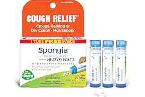 Boiron Spongia Tosta 6C Homeopathic Medicine for Dry Cough, Croupy, Barking, or Hoarseness - 3 Count (240 Pellets)
