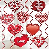 OHOME Valentines Day Decorations - 9 PCS Heart Hanging Swirls Decorations | Valentines Day Party Supplies Favors Indoor Outdoor - Valentine's Birthday Party Hanging Decor for Ceiling Wall Home Office