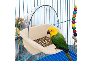 Nobgum Bird Bath for Cage,Birdbath Toy Parakeet Caged Bathing Tubs Parrot Bath Tub Water Shower Food Feeder Holder Tray White Small Birds Parrots Cockatiel Budgies