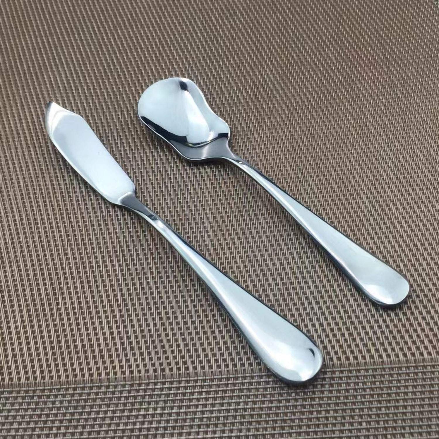 TaNaT Serving Set 5-Piece Stainless Steel Cutlery Flatware Mini Dessert Server for Home Kitchen,Restaurant and Cafes(Set of 5),Classic Style,Never Rust,with Round Edge