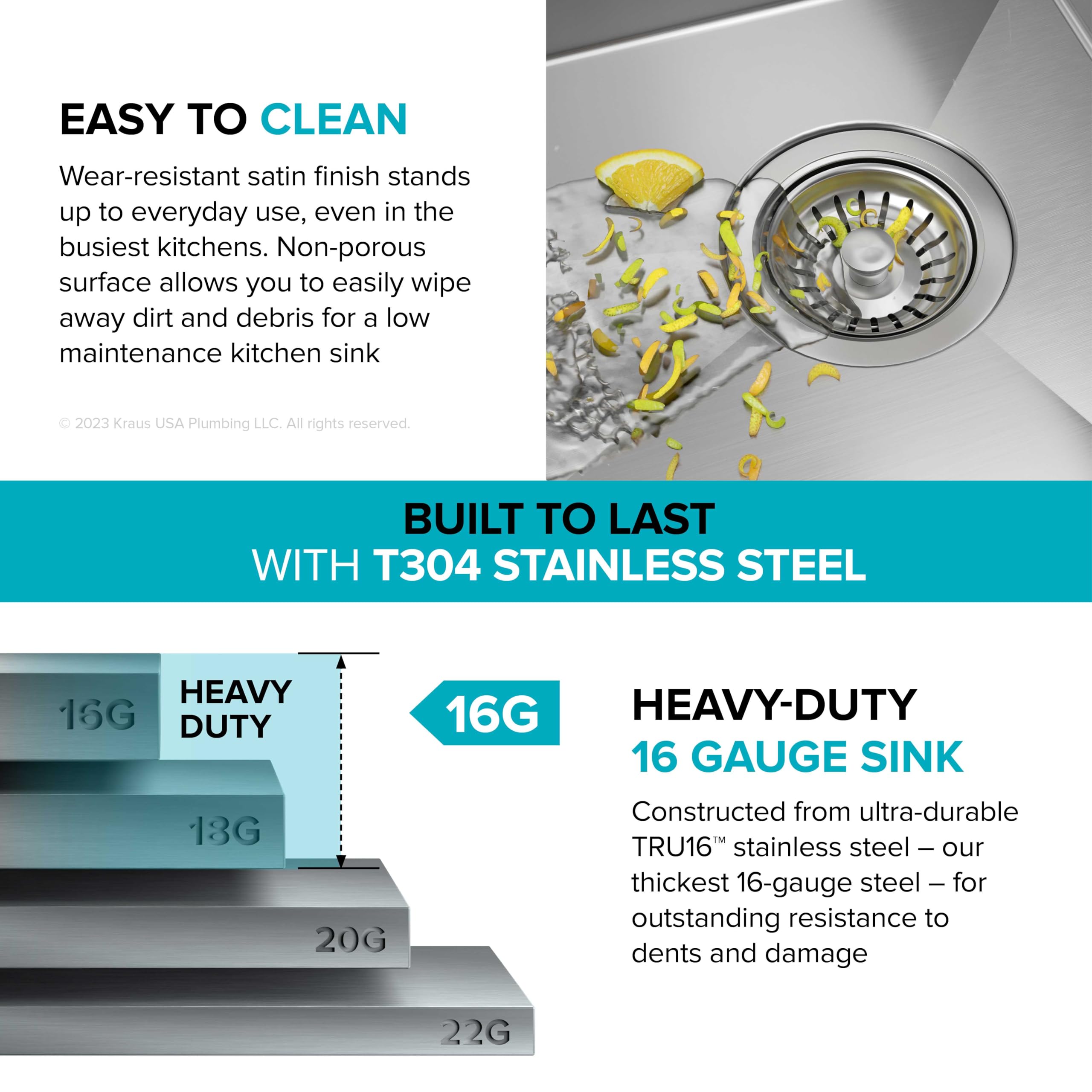 KRAUS Kore Workstation 30-inch Undermount 16 Gauge Stainless Steel Kitchen Sink, Single Bowl Kitchen Sink with Accessories, KWU110-30