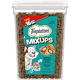 Temptations MixUps Crunchy Cat Treats, Surfer's Delight, 16 oz | Tuna, Shrimp &amp; Salmon flavors, under 2 calories per treat, 100% complete &amp; balanced for adult cats, resealable stay-fresh tub